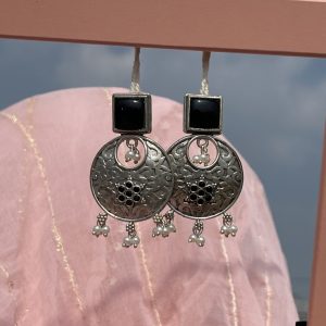 Nimmi Statement Stud Earrings- Black