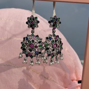Mumtaz Stone Drop Earrings- Colourful