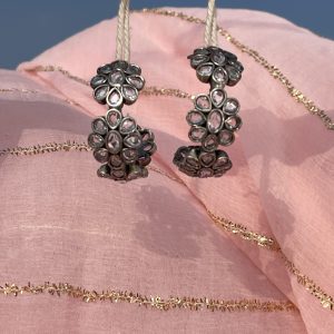 Muskaan Half Hoop Earrings- Crystal White