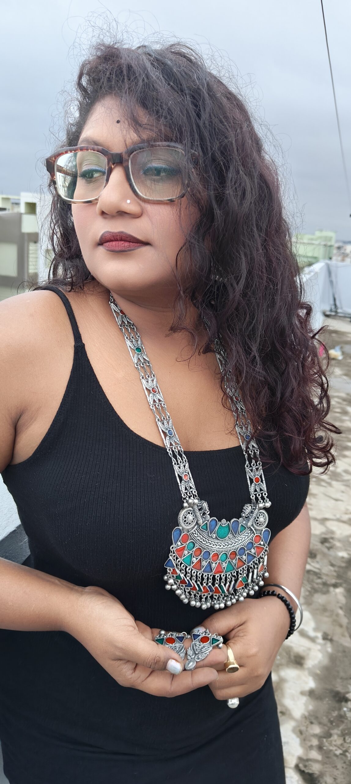 raw radiance afghani long neckpiece