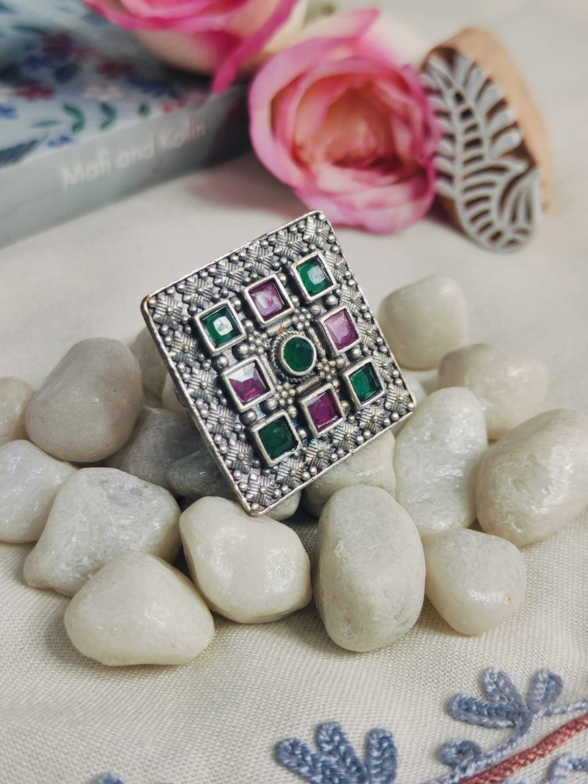 Rani Raja Ring- Ruby & Green