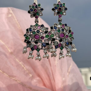 Mumtaz Stone Drop Earrings- Colourful