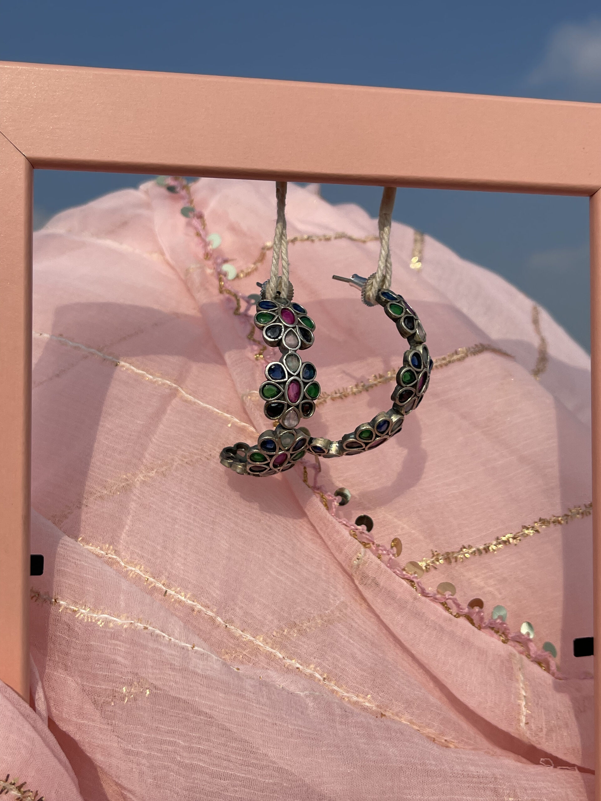 Muskaan Half Hoop Earrings- Colourful Muskaan Half Hoop Earrings- Colourful