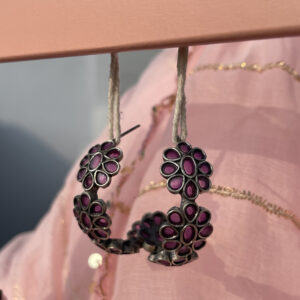 muskaan half hoop earrings- Ruby