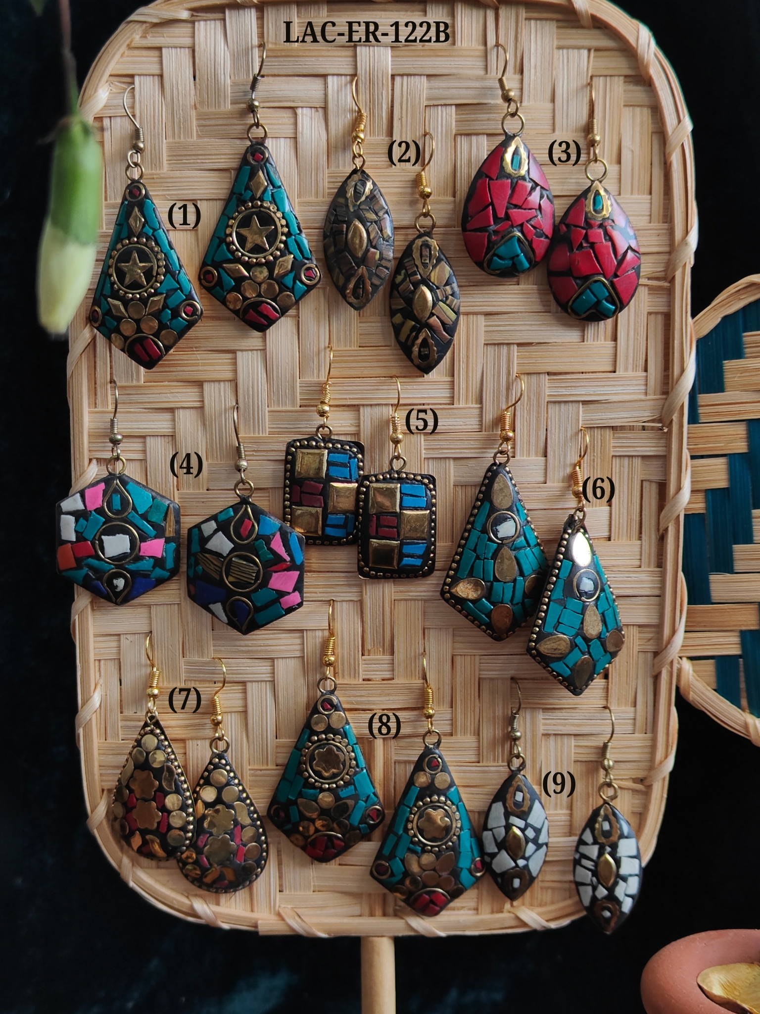 gulaal lac hanging earrings