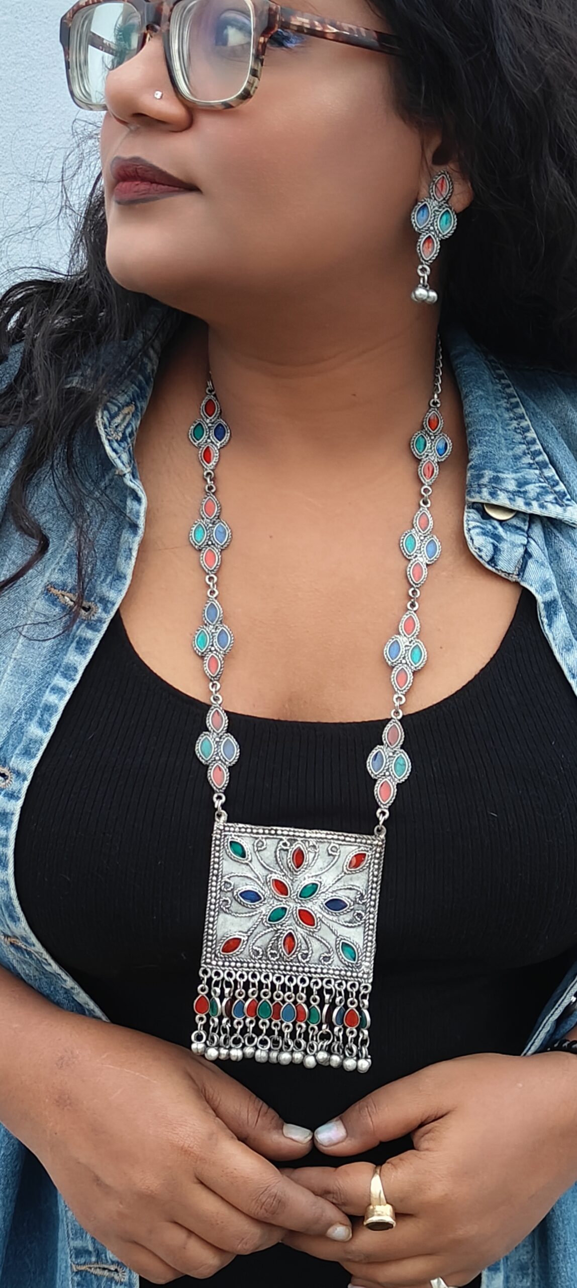 rustic dream afghani long neckpiece set