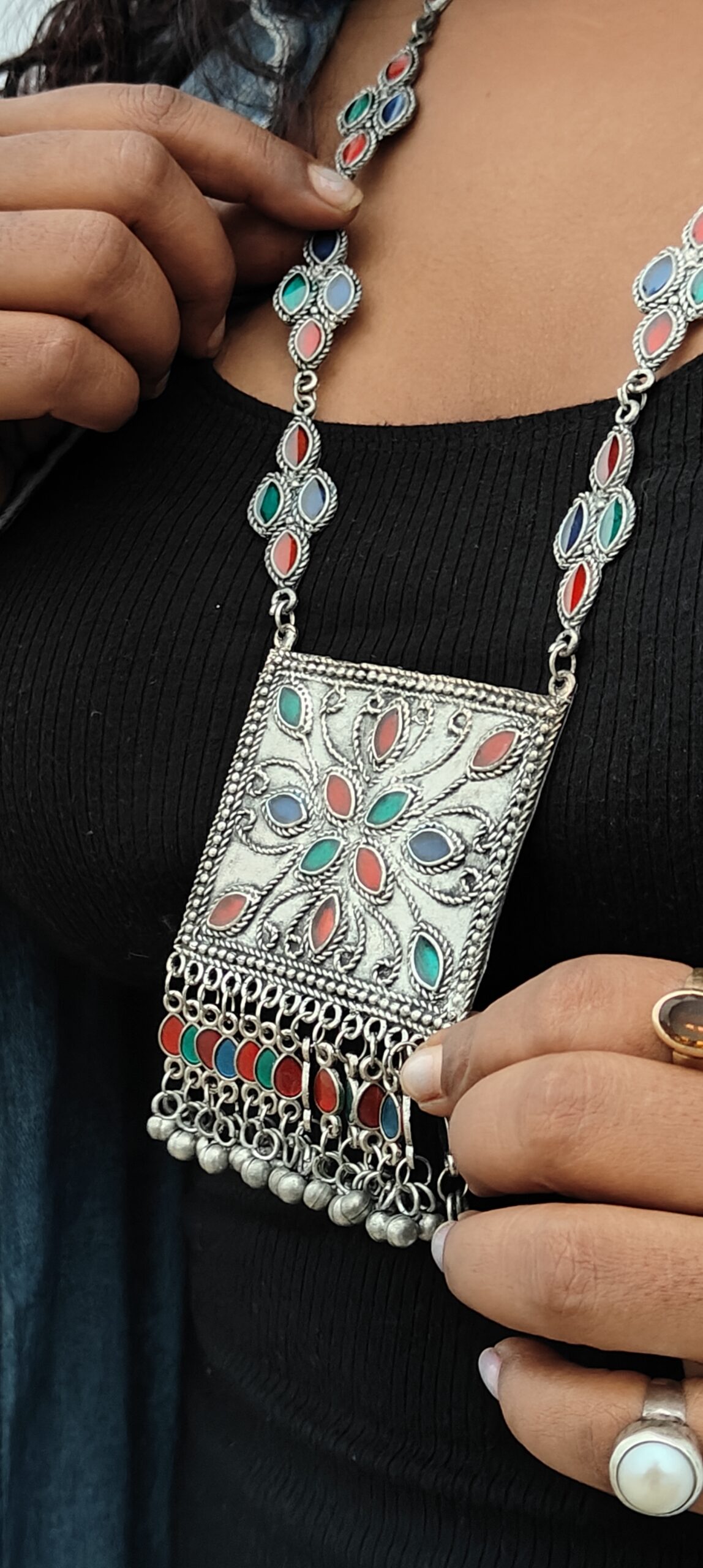 rustic dream afghani long neckpiece set