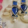 Shikha Dropdown Studs - Blue