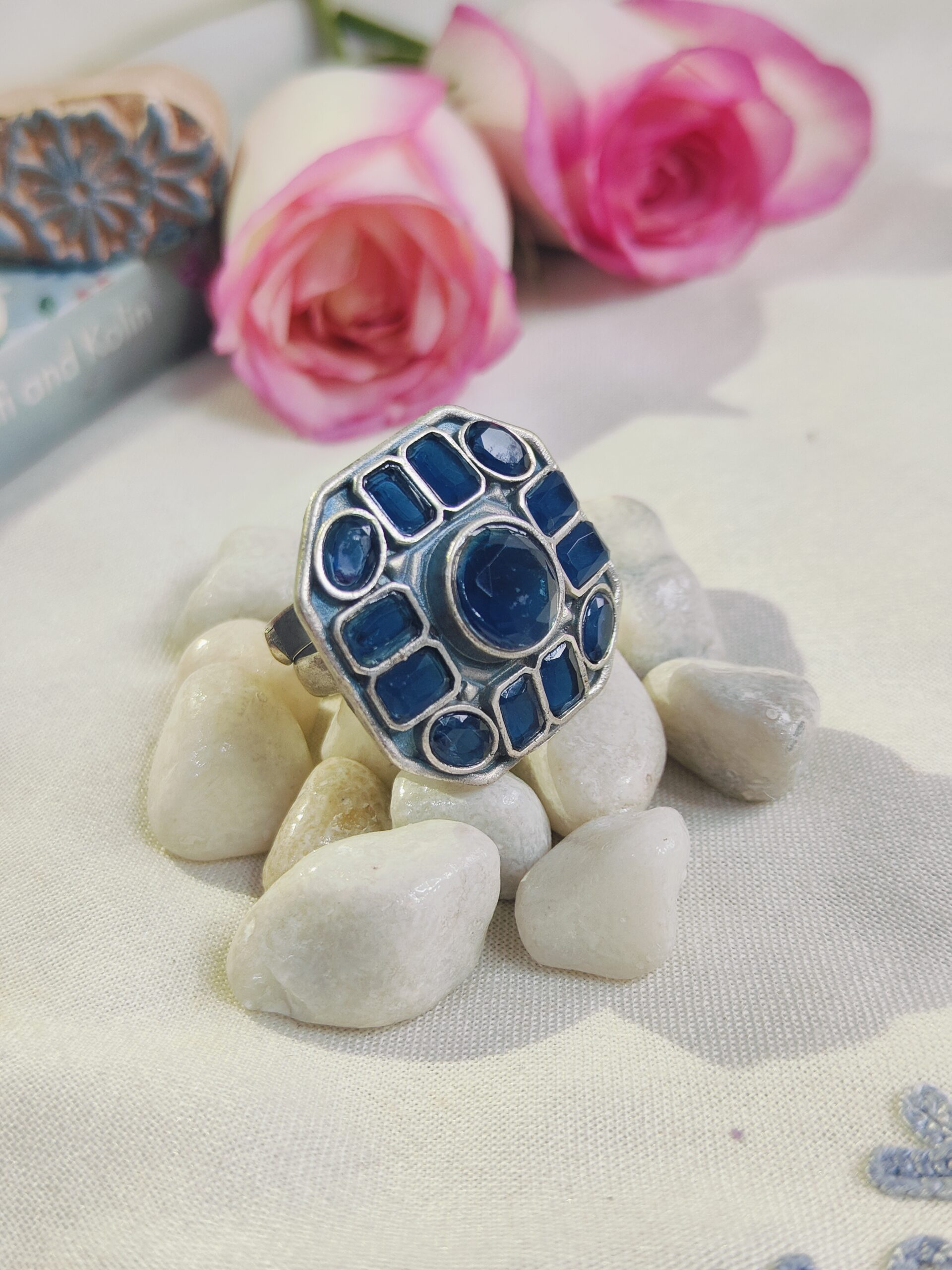 Sankita Statement Ring - Blue