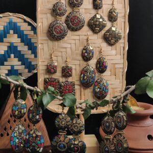 timir aabha lac double layer earrings