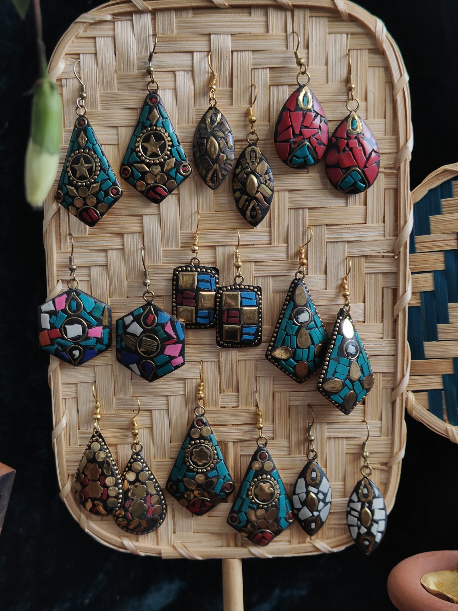 gulaal lac hanging earrings