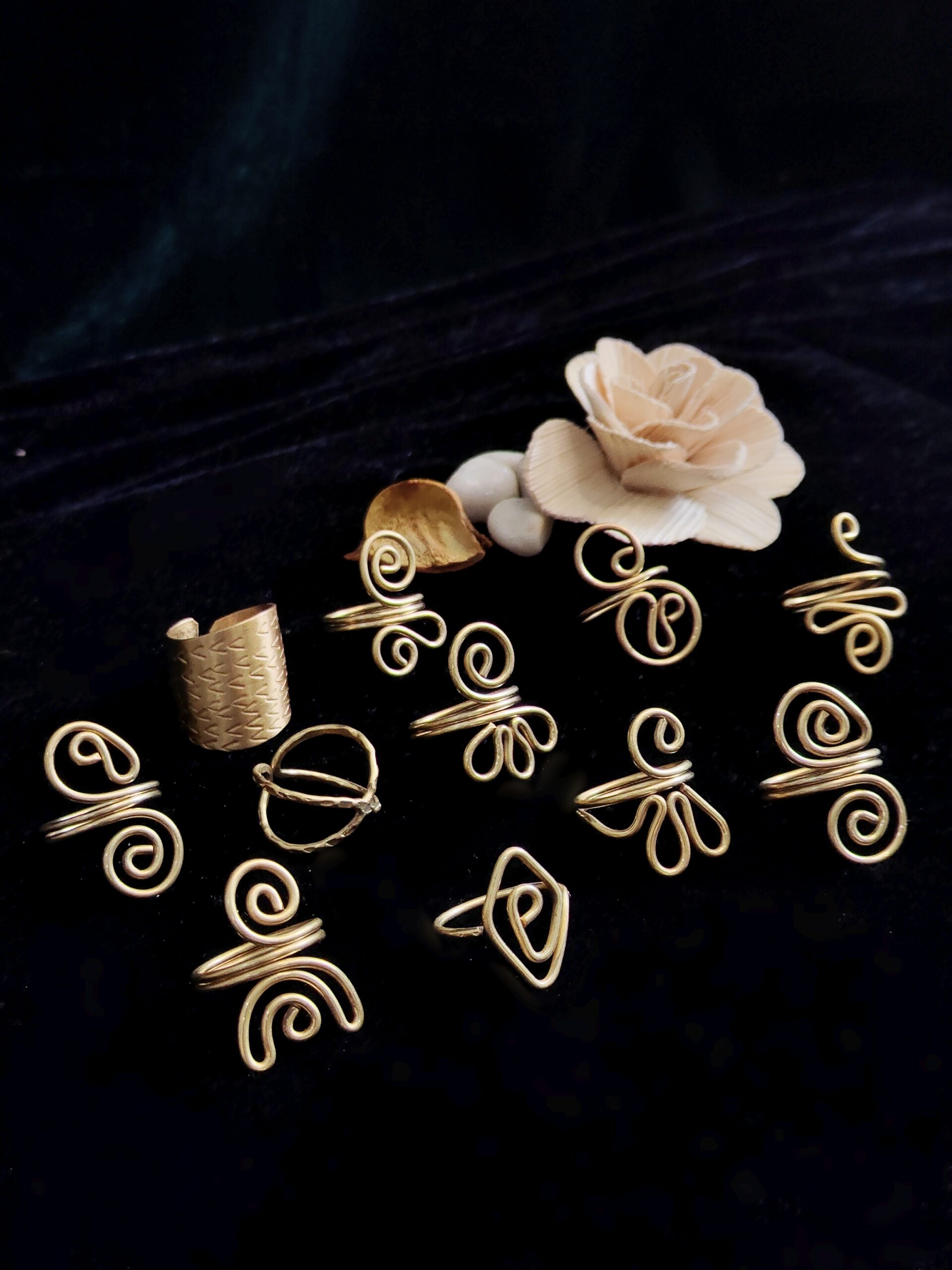 a little askew stackable brass rings