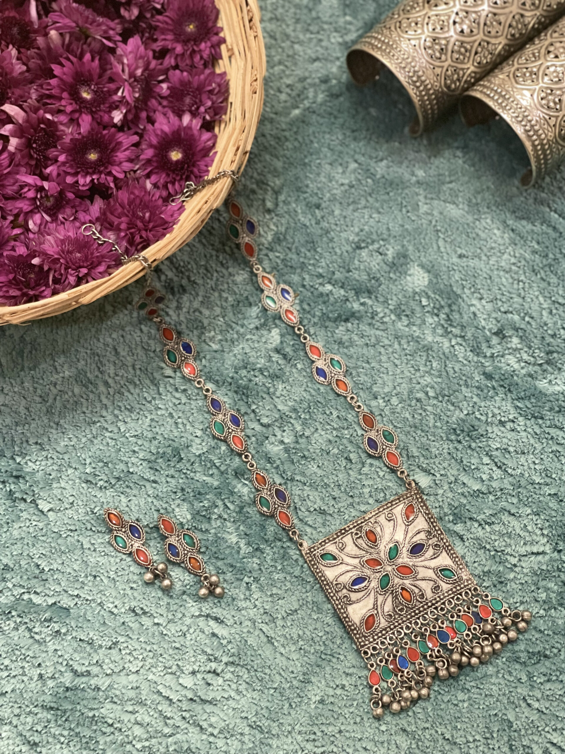 rustic dream afghani long neckpiece set
