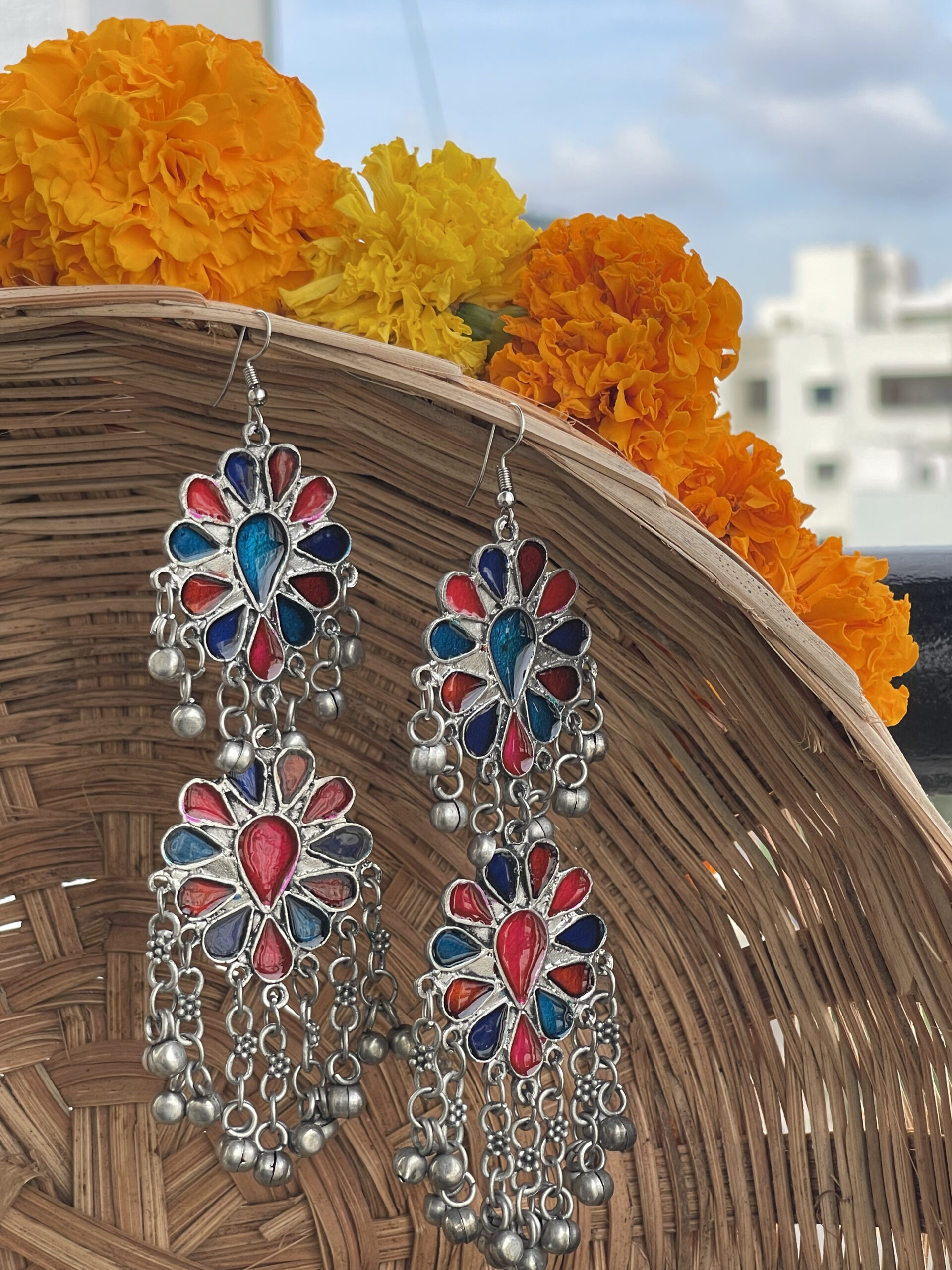 rang e noor long afghani earrings rang e noor long afghani earrings
