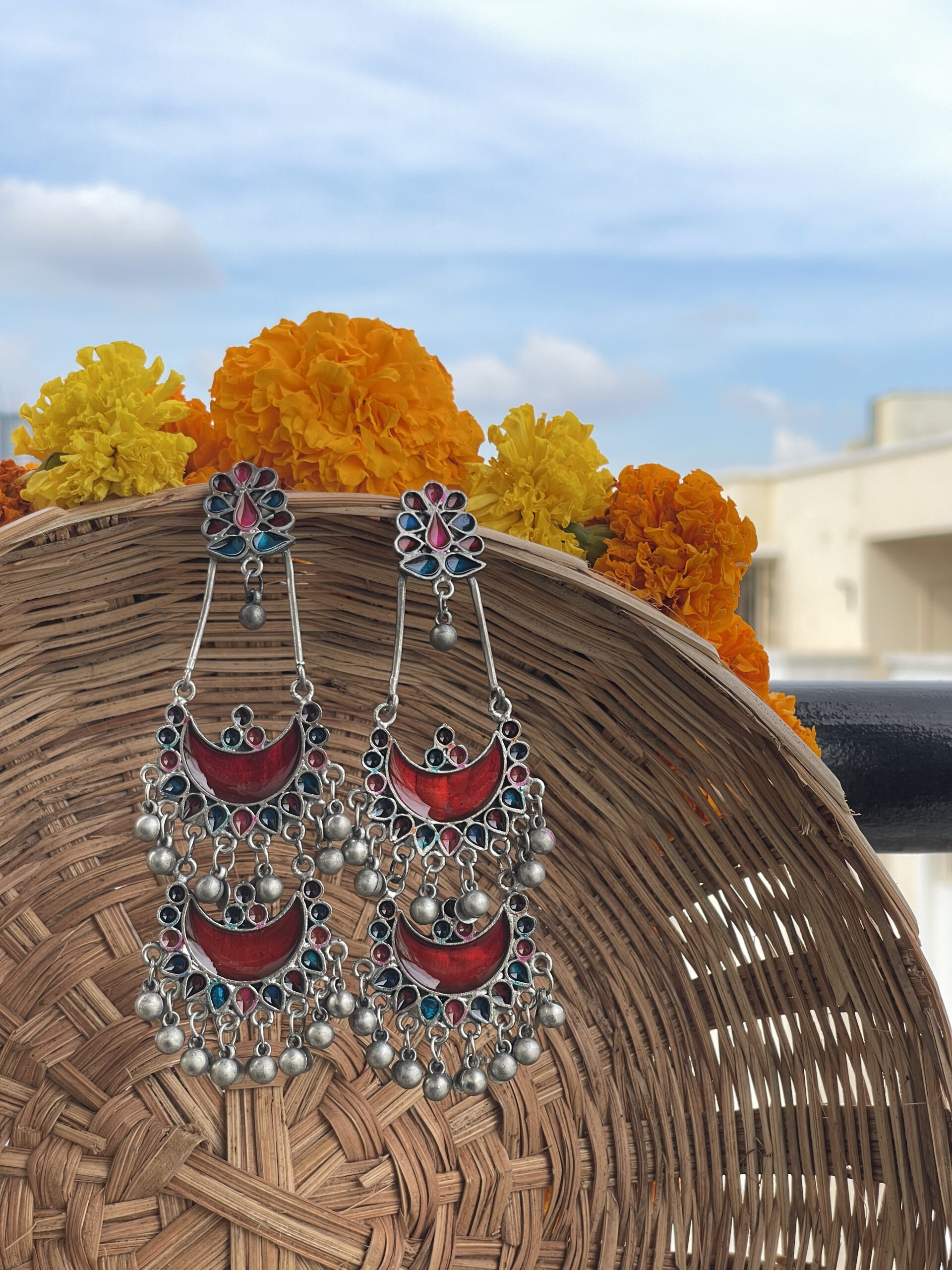 Gulbahar Long Afghani Earrings