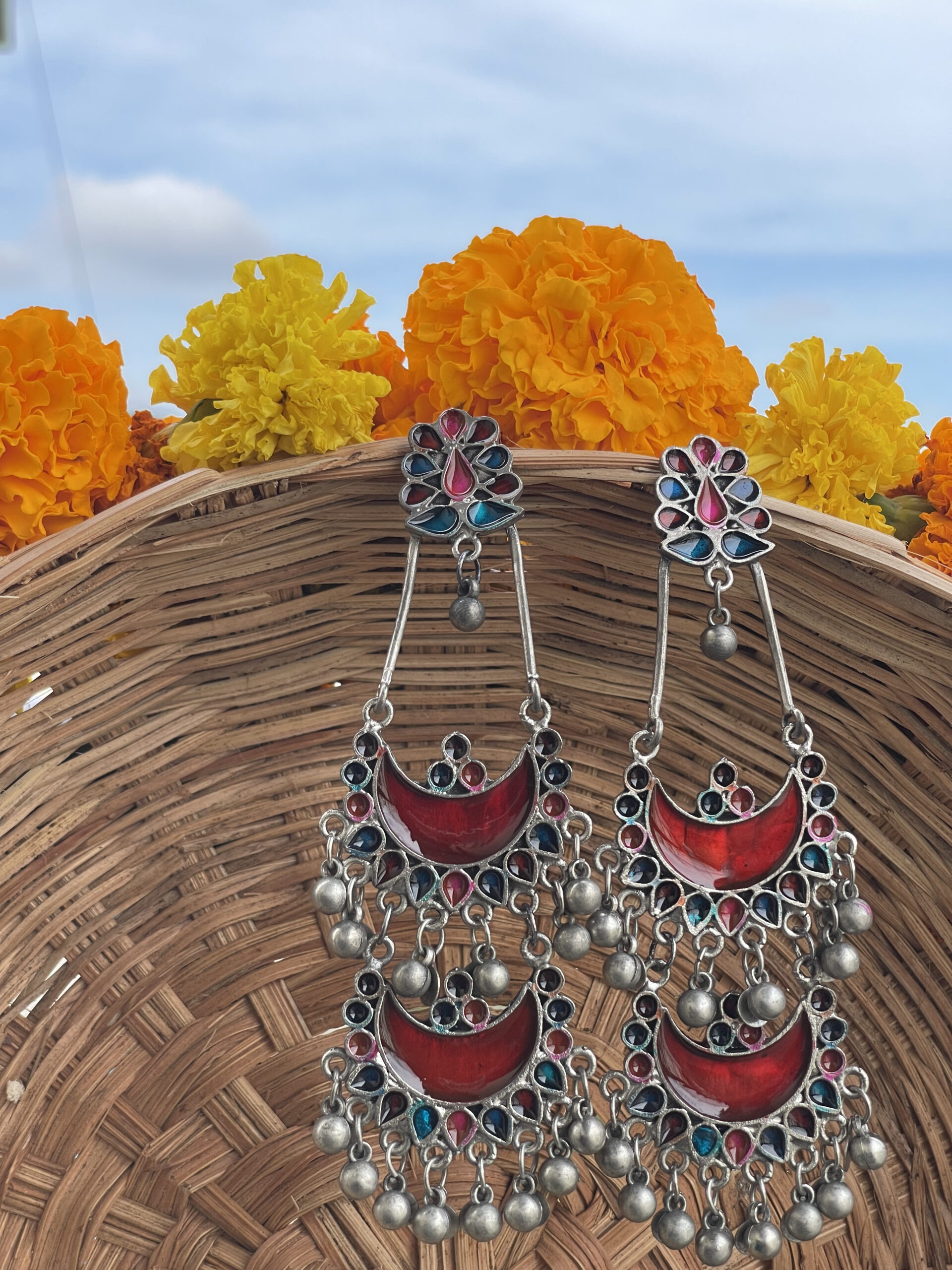 Gulbahar Long Afghani Earrings