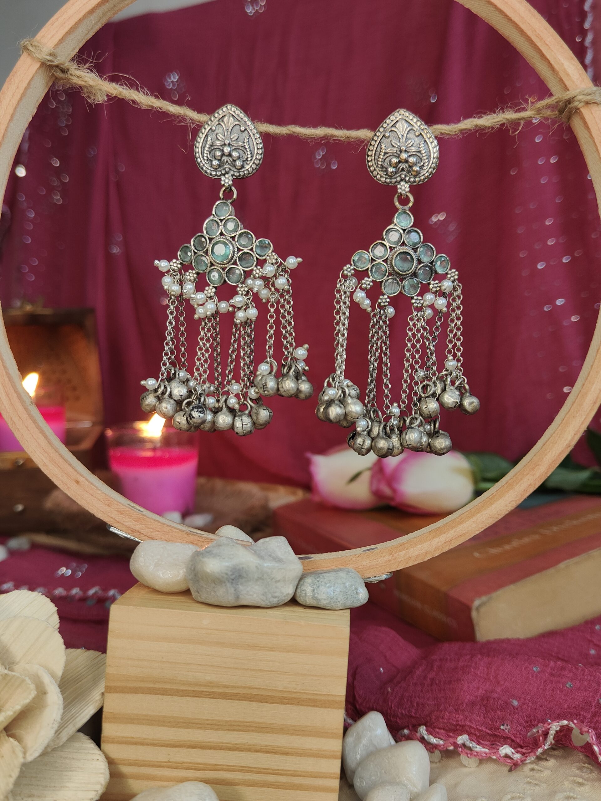 Sadia Ghungru Earrings - Mint Sadia Ghungru Earrings