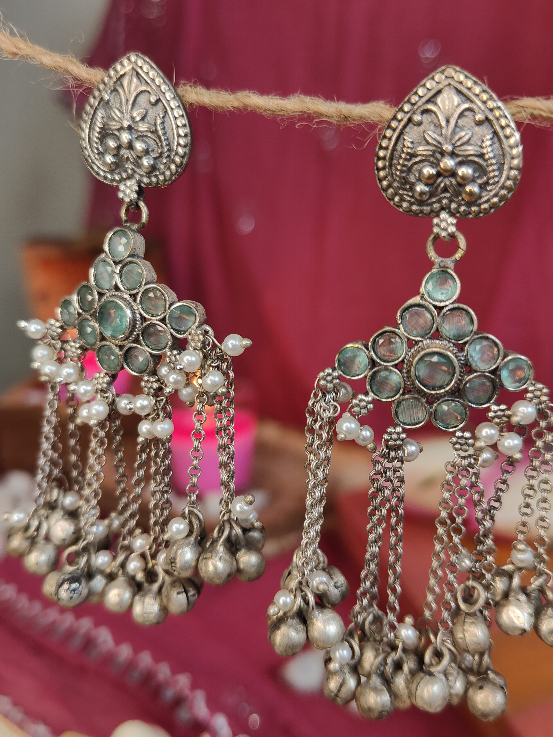 Sadia Ghungru Earrings - Mint Sadia Ghungru Earrings - Mint
