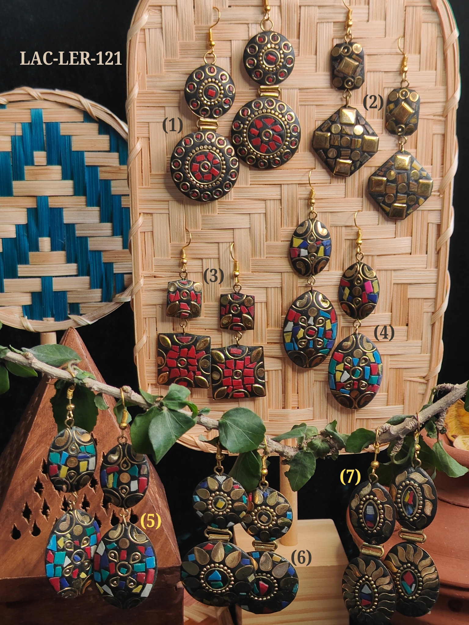 timir aabha lac double layer earrings timir aabha lac double layer earrings